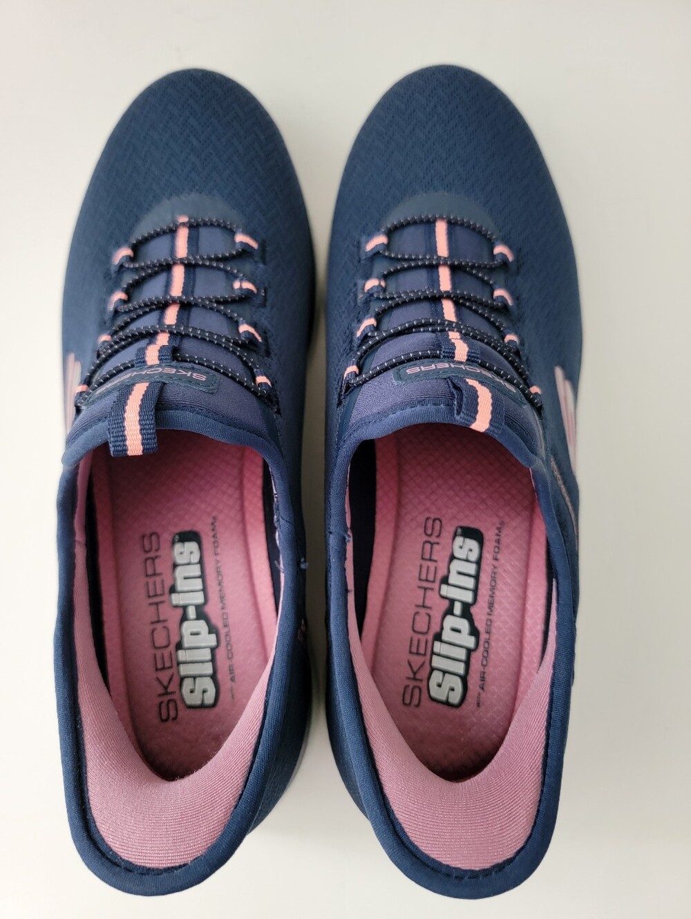Skechers Hands Free Slip Ins Navy Blue & Pink Sneakers Tennis Shoes Womens 8.5 - Picture 8 of 12
